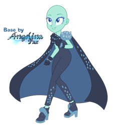 Size: 860x929 | Tagged: safe, equestria girls, the other side, bald, base, clothes, female, gloves, simple background, smiling, solo, style, transparent background