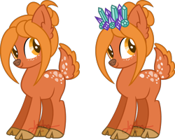 Size: 1280x1023 | Tagged: safe, artist:t-aroutachiikun, oc, oc:harvest starlight, deer pony, original species, base used, crown, female, jewelry, regalia, simple background, solo, transparent background