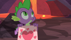 Size: 1280x720 | Tagged: safe, screencap, spike, dragon, sweet and smoky, blanket, male, solo, winged spike