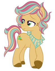 Size: 1280x1641 | Tagged: safe, artist:lightwolfheart, oc, oc:apple chip, earth pony, pony, magical lesbian spawn, male, offspring, parent:applejack, parent:rainbow dash, parents:appledash, simple background, solo, stallion, transparent background