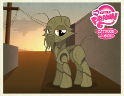 Size: 1457x1133 | Tagged: safe, artist:emkay-mlp, alien, pony, district 9, ponified, solo, spaceship, vulgar