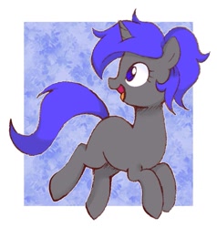 Size: 873x916 | Tagged: safe, artist:ch-chau, oc, oc:dream², pony, unicorn, cute, galloping, happy, mute, open mouth, ponytail, running, smiling, solo