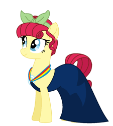 Size: 892x992 | Tagged: artist needed, safe, artist:pandapawz09, torque wrench, earth pony, pony, rainbow roadtrip, alternate hairstyle, base used, clothes, dress, female, headband, mare, simple background, solo, white background