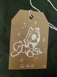 Size: 2125x2834 | Tagged: safe, artist:appledew, earth pony, pony, bring me the horizon, camera, commission, irl, male, photo, plushie tag, ponified, prone, solo, stallion, tom sykes, traditional art