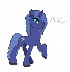 Size: 1351x1388 | Tagged: safe, artist:danksailor, oc, oc only, oc:midnight starfall, pony, art, solo