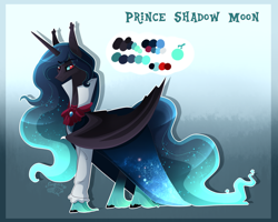 Size: 3000x2401 | Tagged: safe, artist:sugaryicecreammlp, oc, oc:prince shadow moon, alicorn, pony, alicorn oc, male, offspring, parent:king sombra, parent:nightmare moon, reference sheet