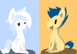 Size: 512x360 | Tagged: safe, alternate version, artist:shadowkixx, oc, oc only, oc:sugar cloud, oc:sunray smiles, earth pony, pegasus, pony, ask, ask sunray smiles, chibi, female, male, mare, stallion, tumblr