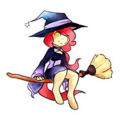 Size: 1065x971 | Tagged: safe, artist:pomrawr, oc, oc only, anthro, earth pony, unguligrade anthro, broom, clothes, earth pony oc, flying, flying broomstick, hair over one eye, hat, jewelry, necklace, simple background, solo, transparent background, witch, witch hat