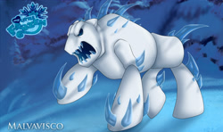 Size: 3144x1865 | Tagged: safe, artist:namygaga, pony, frozen (movie), golem, ice, marshmallow (frozen), ponified