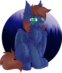 Size: 1598x1878 | Tagged: safe, artist:vert_glamis, oc, oc:warly, bat pony, pony, bat pony oc, bat wings, chest fluff, ear fluff, fangs, fluffy, forest, looking at you, male, solo, stallion, wings