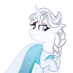 Size: 4096x4096 | Tagged: safe, artist:herfaithfulstudent, oc, oc only, oc:day dreamer, pony, unicorn, cape, clothes, costume, dress, elsa, frozen (movie), simple background, solo, sparkles, transparent background, vector