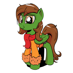 Size: 1200x1200 | Tagged: safe, artist:pony-berserker, oc, oc only, oc:shiny cloud, pegasus, pony, 2020 community collab, clothes, cute face, derpibooru community collaboration, female, i can't believe it's not idw, looking at you, scarf, solo, sweater, transparent background