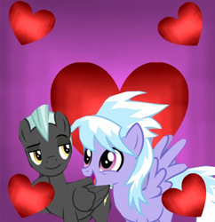 Size: 648x670 | Tagged: safe, artist:computerboy64, cloudchaser, thunderlane, pony, female, heart, male, shipping, straight, thunderchaser