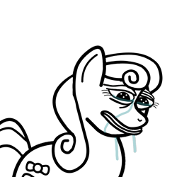 Size: 983x983 | Tagged: safe, alternate version, artist:gamedevanon, edit, pony, feels bad man, meme, monochrome, pepe the frog, rare pepe, reaction image, simple background, white background