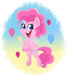 Size: 1280x1446 | Tagged: safe, artist:missmele-madness, pinkie pie, earth pony, pony, my little pony: pony life, deviantart watermark, female, mare, obtrusive watermark, solo, unshorn fetlocks, watermark