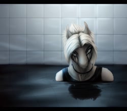 Size: 1600x1400 | Tagged: safe, artist:dementra369, anthro, pony, black tears, blonde, fanart, male, ponified, sad, solo, the rasmus