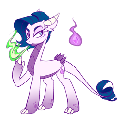 Size: 946x898 | Tagged: safe, artist:miatsukyyy, oc, oc:amethyst, dracony, hybrid, female, fire, interspecies offspring, offspring, parent:rarity, parent:spike, parents:sparity, simple background, solo, white background