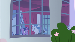 Size: 1920x1080 | Tagged: safe, screencap, fancypants, twilight sparkle, twilight sparkle (alicorn), alicorn, pony, between dark and dawn, window