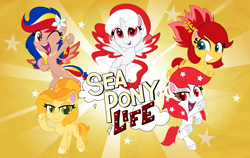 Size: 2500x1576 | Tagged: safe, artist:jhayarr23, oc, oc only, oc:indonisty, oc:kwankao, oc:pearl shine, oc:rosa blossomheart, oc:temmy, alicorn, earth pony, pegasus, pony, my little pony: pony life, alicorn oc, female, indonesia, mare, nation ponies, philippines, project seaponycon, singapore, thailand