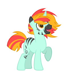 Size: 1300x1300 | Tagged: safe, artist:ponkus, oc, oc:patch stripes, hybrid, pony, unicorn, zebra, zebroid, zony, fallout equestria, base used, male, simple background, solo, stallion, transparent background, zony oc