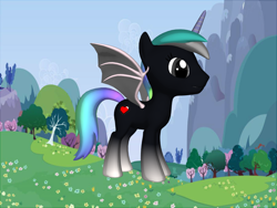 Size: 1200x900 | Tagged: safe, oc, oc only, alicorn, pony, pony creator, 3d, alicorn oc, bat wings, male, ponylumen, stallion, unnamed oc, wings