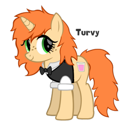 Size: 793x805 | Tagged: safe, artist:thunder-blur, oc, oc:turvy tip, pony, unicorn, bowtie, freckles, show accurate, solo, vector