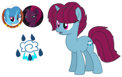 Size: 1556x981 | Tagged: safe, artist:徐詩珮, fizzlepop berrytwist, spring rain, tempest shadow, oc, oc:spring grezt, pony, unicorn, my little pony: the movie, broken horn, female, gameloft, horn, lesbian, magical lesbian spawn, mare, mother and child, mother and daughter, next generation, offspring, parent and child, parent:spring rain, parent:tempest shadow, parents:springshadow, shipping, simple background, springshadow, transparent background