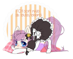 Size: 1329x1086 | Tagged: safe, artist:kitten-in-the-jar, oc, earth pony, pony, clothes, female, maid, mare, solo