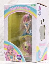 Size: 923x1200 | Tagged: safe, fluttershy, butterfly, human, pony, anime, bishoujo, box, human coloration, human ponidox, humanized, kotobukiya, kotobukiya fluttershy, merchandise, self ponidox