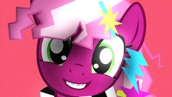 Size: 3840x2160 | Tagged: safe, artist:bastbrushie, artist:vbastv, cheerilee, earth pony, pony, 80s, 80s cheerilee, 80s hair, braces, bust, cheeribetes, cute, female, looking at you, mare, portrait, retro, synthwave