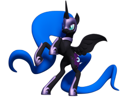 Size: 1280x1024 | Tagged: safe, artist:clawed-nyasu, nightmare moon, pony, 3d, 3d model, simple background, solo, transparent background