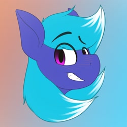 Size: 2048x2048 | Tagged: safe, artist:noxy, oc, oc:noxy, pony, avatar, blue mane, cute, disembodied head, head, icon, male, pink eyes, smiley face, solo