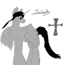 Size: 955x837 | Tagged: safe, artist:ruchiyoto, oc, oc:black cross, alicorn, pony, redesign, solo