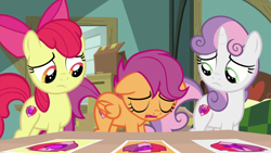 Size: 1920x1080 | Tagged: safe, screencap, apple bloom, scootaloo, sweetie belle, pony, the last crusade, cutie mark crusaders