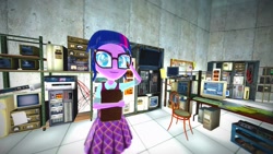 Size: 1920x1080 | Tagged: safe, artist:russianguyt, sci-twi, twilight sparkle, equestria girls, 3d, bright, gmod, grin, laboratory, poster, science, smiling