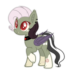 Size: 962x960 | Tagged: safe, artist:themisslittledevil, oc, oc:angel voice, bat pony, pony, base used, bat pony oc, choker, fangs, female, red eyes, simple background, socks (coat marking), solo, transparent background, watermark