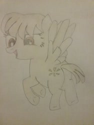 Size: 1944x2592 | Tagged: safe, artist:jerryakiraclassics19, oc, oc only, oc:sienna, pegasus, butt, female, mare, plot, solo, traditional art