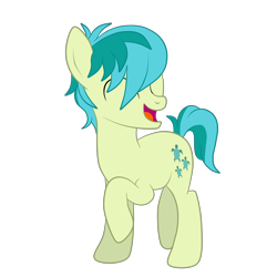 Size: 3000x3000 | Tagged: safe, artist:squipycheetah, sandbar, earth pony, pony, cutie mark, eyes closed, happy, laughing, male, open mouth, raised hoof, simple background, smiling, solo, transparent background