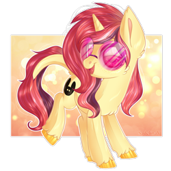 Size: 900x900 | Tagged: safe, artist:sadelinav, oc, oc only, oc:sunset bunny, pony, unicorn, female, mare, solo, sunglasses