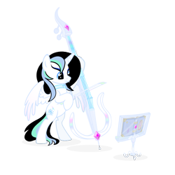 Size: 900x900 | Tagged: safe, artist:angelea-phoenix, oc, oc:starveil, alicorn, pony, double bass, electric double bass, female, mare, musical instrument, simple background, solo, transparent background