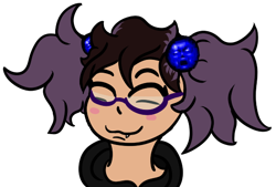 Size: 534x360 | Tagged: safe, artist:lazerblues, oc, oc:nighttrain, satyr, doom, glasses, offspring, offspring's offspring, parent:oc:bella, parent:oc:strawberry soda, smiling, solo