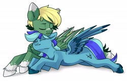 Size: 2048x1307 | Tagged: safe, artist:chibadeer, oc, pegasus, pony, duo