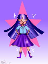 Size: 1200x1600 | Tagged: safe, artist:wonderschwifty, derpibooru import, twilight sparkle, human, equestria girls