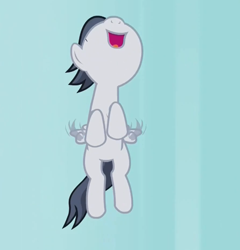 Size: 552x574 | Tagged: safe, screencap, rumble, pegasus, pony, marks and recreation, blank flanks forever, colt, cropped, flying, male, nose in the air, solo