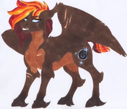 Size: 3545x3044 | Tagged: safe, artist:frozensoulpony, oc, oc:event horizon, pegasus, pony, magical lesbian spawn, male, offspring, parent:cloudchaser, parent:rainbow dash, parents:rainbowchaser, solo, stallion, traditional art