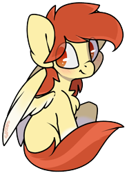 Size: 1736x2362 | Tagged: safe, artist:spoopygander, oc, oc only, oc:render point, pegasus, pony, blushing, chest fluff, colored wings, cute, happy, looking at you, looking over shoulder, male, multicolored hair, multicolored wings, smiling, spread wings, stallion, wings