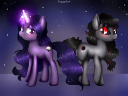 Size: 4000x3000 | Tagged: safe, artist:vardastouch, oc, oc only, oc:moonlight catcher, oc:shadow dancer, pony, unicorn