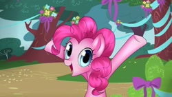 Size: 1024x576 | Tagged: safe, artist:vardastouch, pinkie pie, pony, friendship is magic, scene interpretation, solo