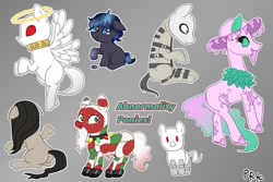 Size: 1024x683 | Tagged: safe, artist:puriko-tairaseki, earth pony, pegasus, pony, all around helper, alriune, crossover, lobotomy corporation, ponified, white night