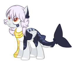 Size: 1024x914 | Tagged: safe, artist:tears2shed, oc, original species, pony, shark, shark pony, base used, clothes, female, mare, scarf, solo